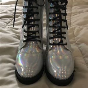 iridescent booties
